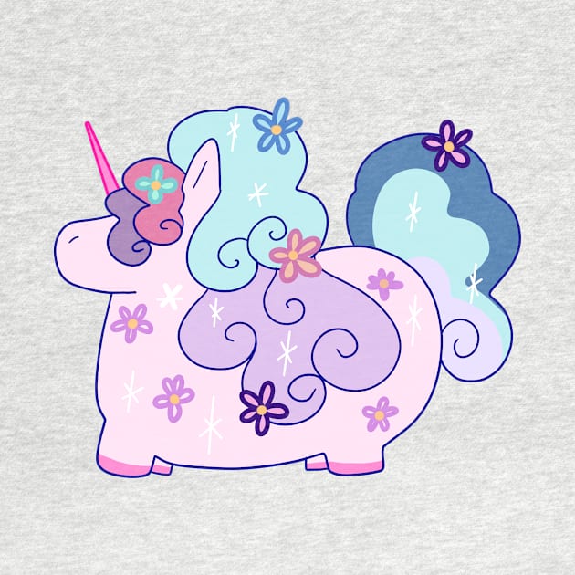 Fat Flowery Rainbow Unicorn by saradaboru